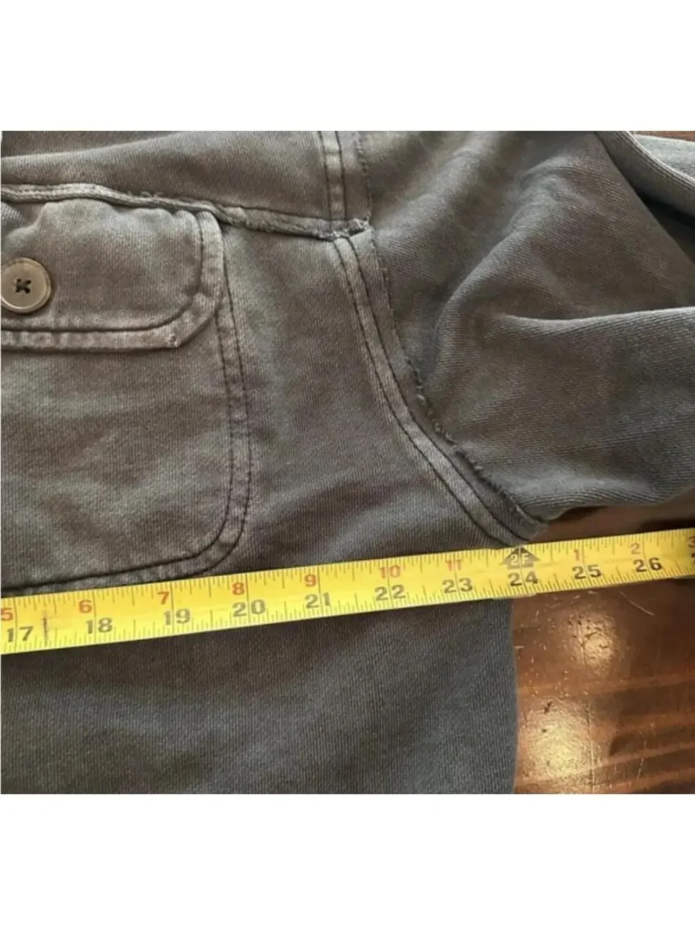 Free People Cropped Washed Black Button Front Jacket - Picture 5 of 7